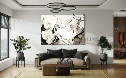 Black Floral - Hand Painting