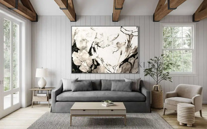 Black Floral - Hand Painting