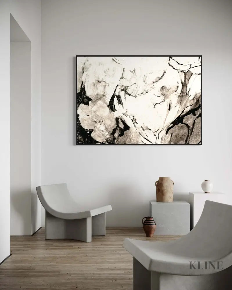 Black Floral - Hand Painting 