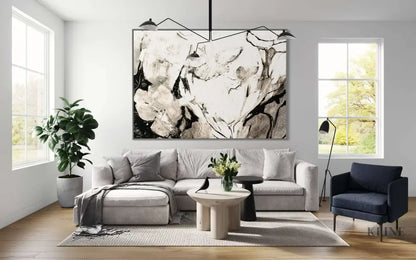 Black Floral - Hand Painting