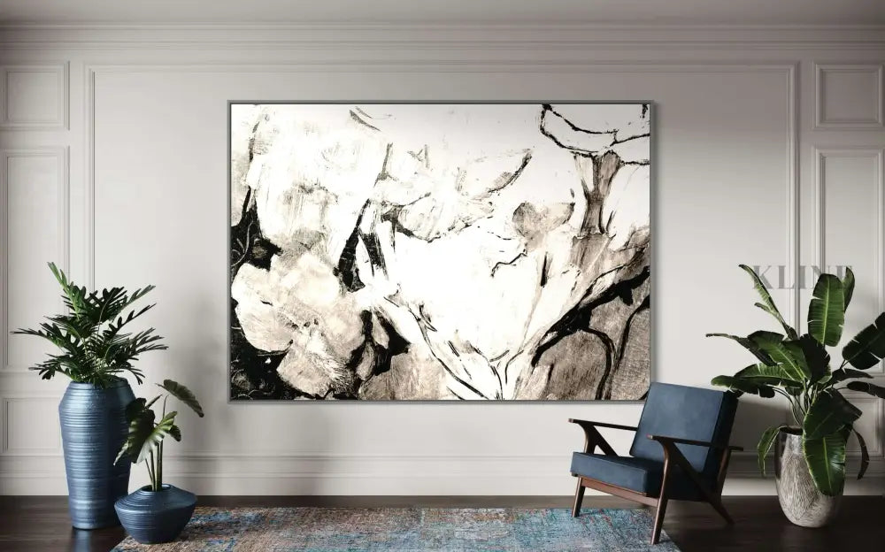 Black Floral - Hand Painting 