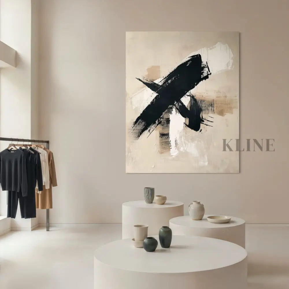 Black Gesture in Motion - Hand Painting
