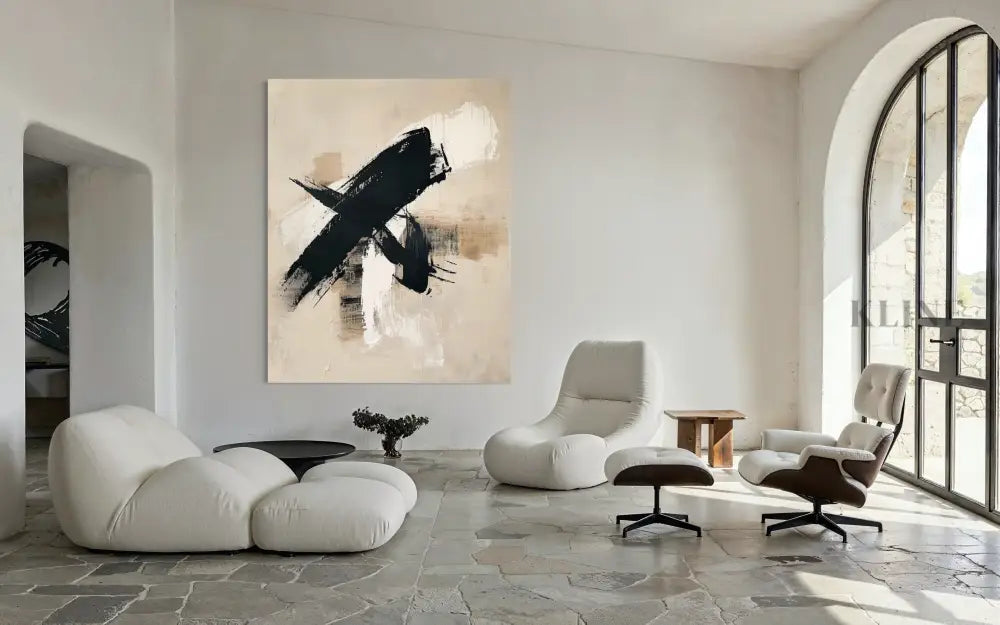 Black Gesture in Motion - Hand Painting