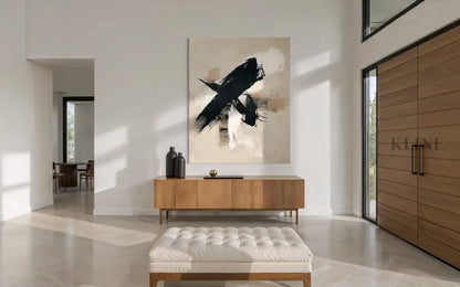 Black Gesture in Motion - Hand Painting