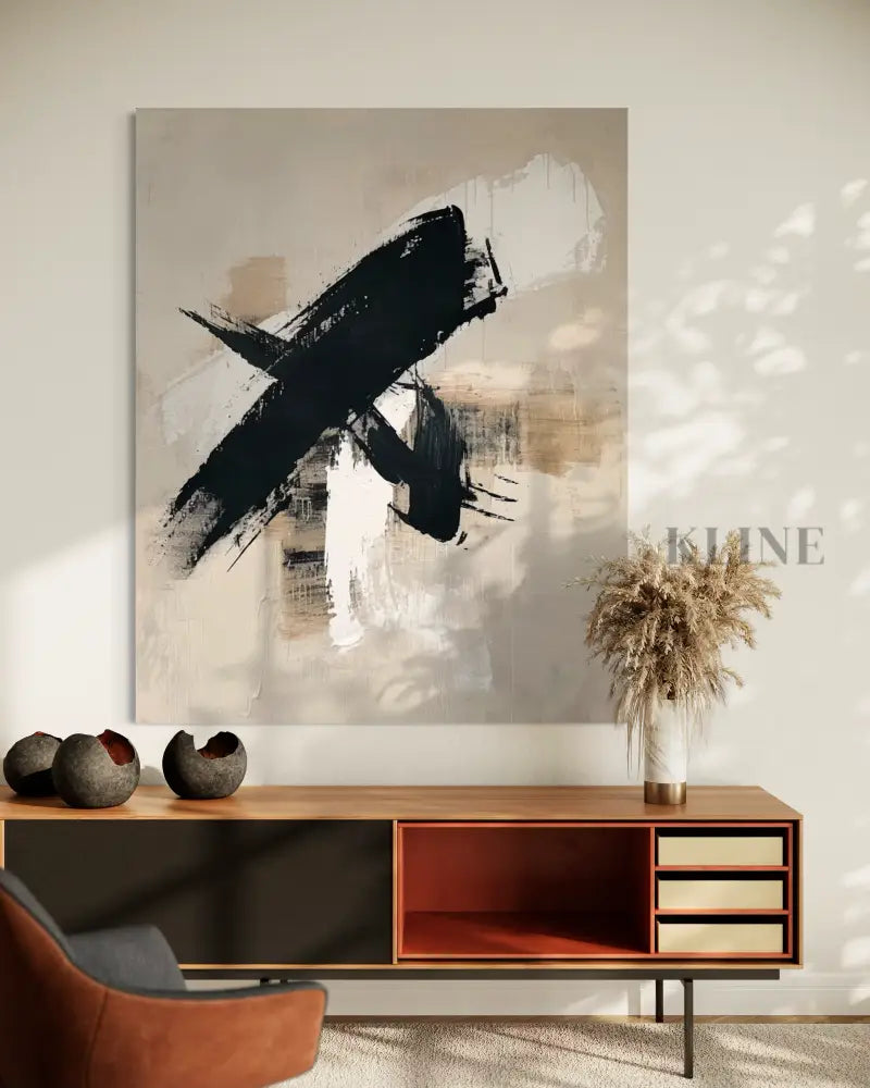 Black Gesture in Motion - Hand Painting