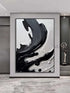 Black Gray and Heavy White Texture - Hand Painting