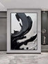 Black Gray and Heavy White Texture - Hand Painting