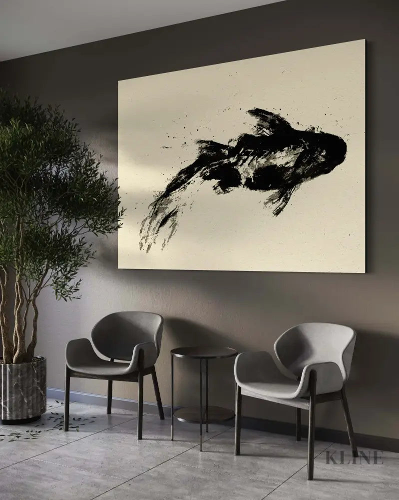 Black Koi - Hand Painting 