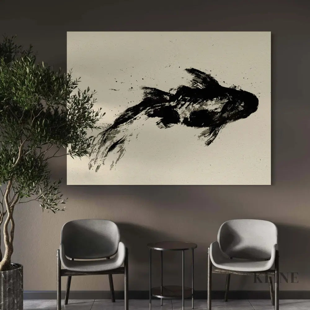 Black Koi - Hand Painting 