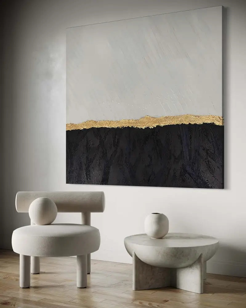 Black luxury hand-painted wall art by Kline Collective®, transforming spaces with style and elegance. Leinwand-Wandkunst