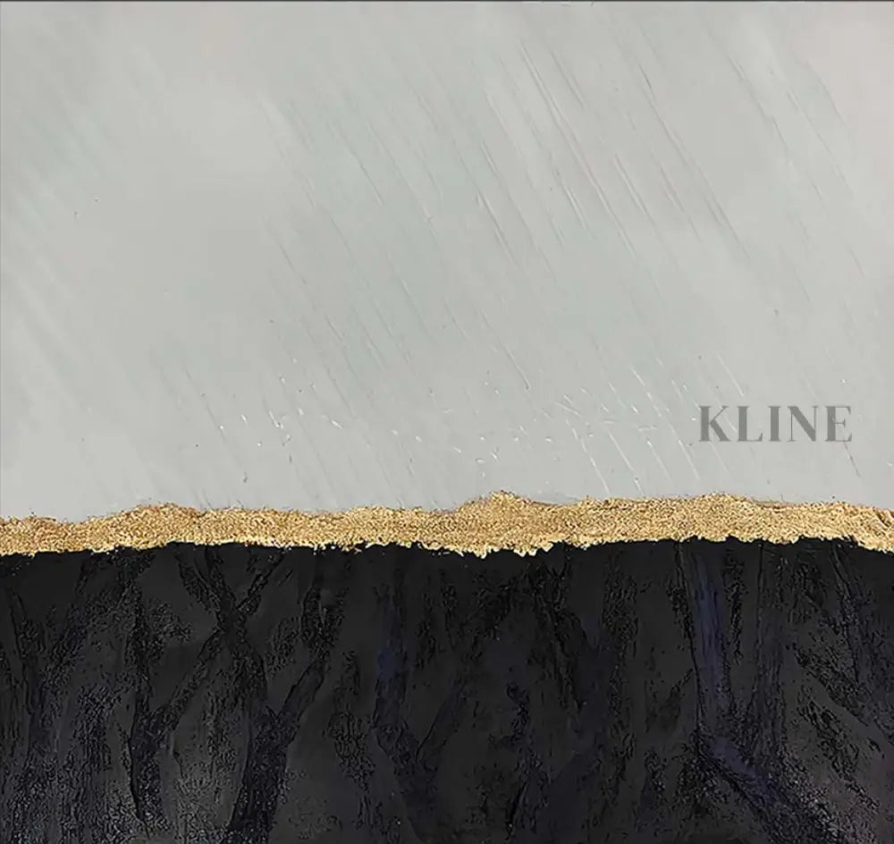Black and gold hand-painted wall art by Kline Collective®, perfect for elevating your home decor.