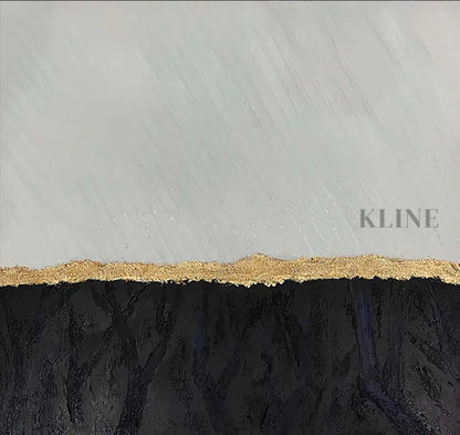 Black and gold hand-painted wall art by Kline Collective®, perfect for elevating your home decor.
