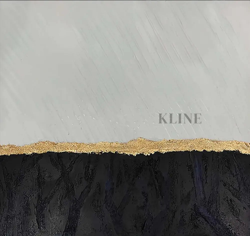 Black and gold hand-painted wall art by Kline Collective®, perfect for elevating your home decor. Leinwand-Wandkunst