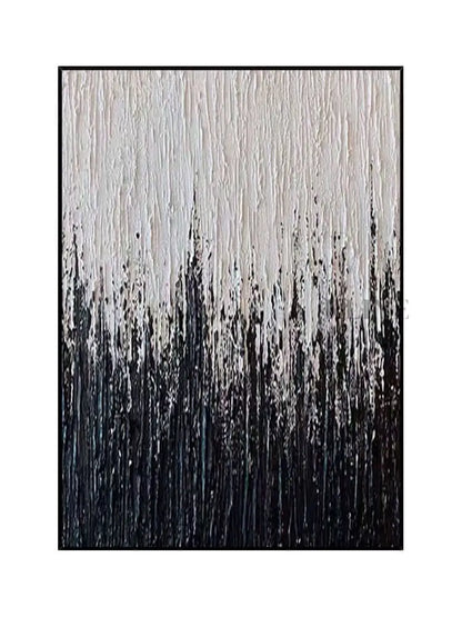 Black Stripes Textured Wall Art - Hand Painting