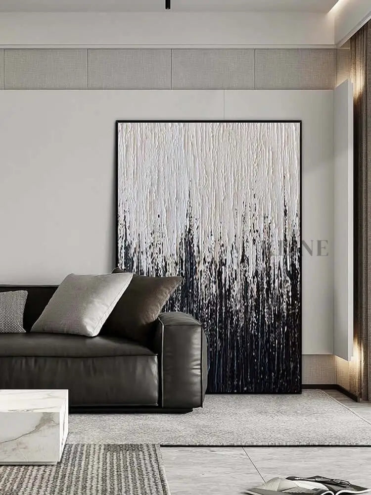 Black Stripes Textured Wall Art - Hand Painting Oferta de viernes negro
