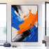 Black White Blue and Orange Textured Wall Art - Hand Painting