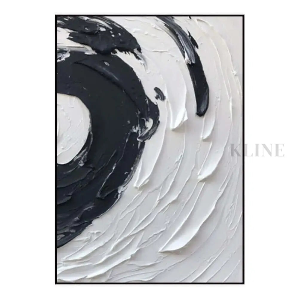 Black White Minimalism - Hand Painting Plaster Art