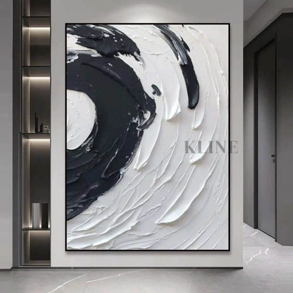 Black White Minimalism - Hand Painting Peintures originales à vendre