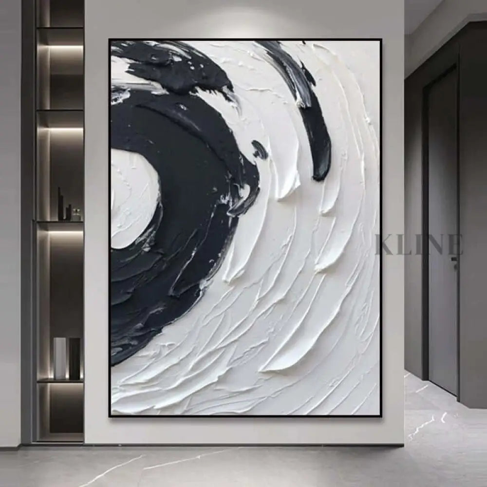 Black White Minimalism - Hand Painting Peintures en noir et blanc