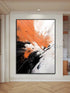 Black White Orange Space Textured Wall Art - Hand Painting