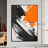 Black White Orange Textured Wall Art - Hand Painting