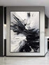 Black White Space Textured Wall Art - Hand Painting
