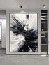 Black White Space Textured Wall Art - Hand Painting