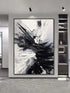 Black White Space Textured Wall Art - Hand Painting