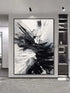Black White Space Textured Wall Art - Hand Painting