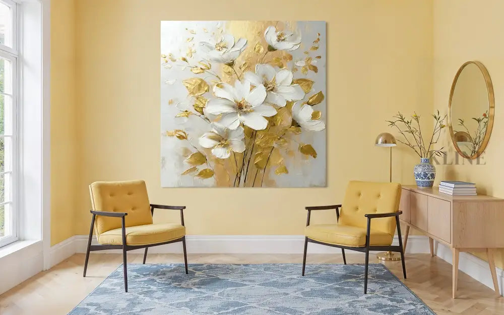 Blooming Through Gold - Hand Painting
