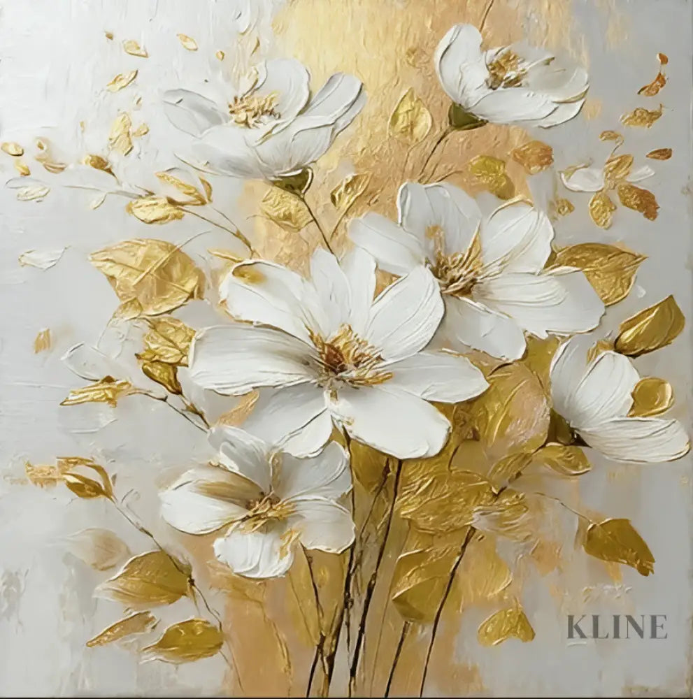 Blooming Through Gold - Hand Painting