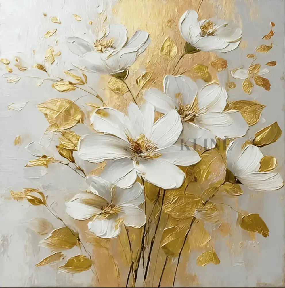 Blooming Through Gold - Hand Painting Vente du vendredi noir