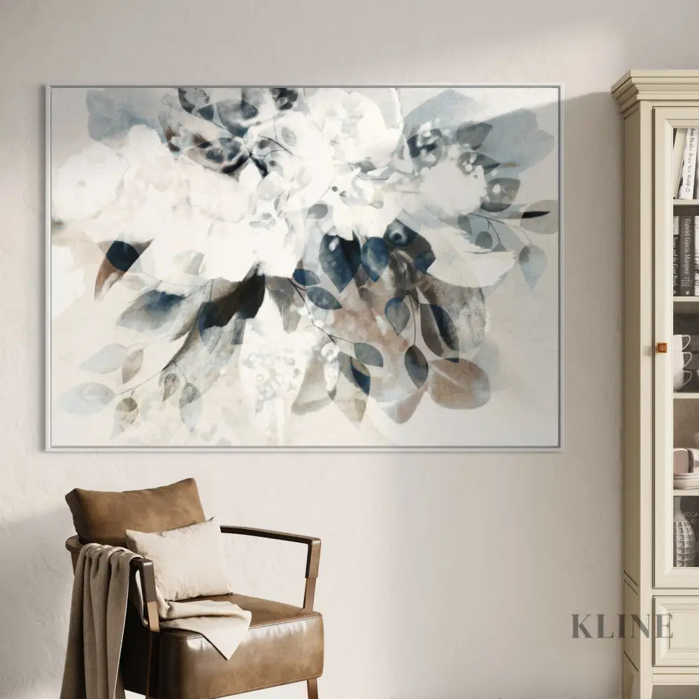 Blue Abstract Bouquet - Hand Painting Blumen-Wand-Kunst