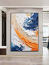 Blue and Orange Textured Wall Art - Hand Painting