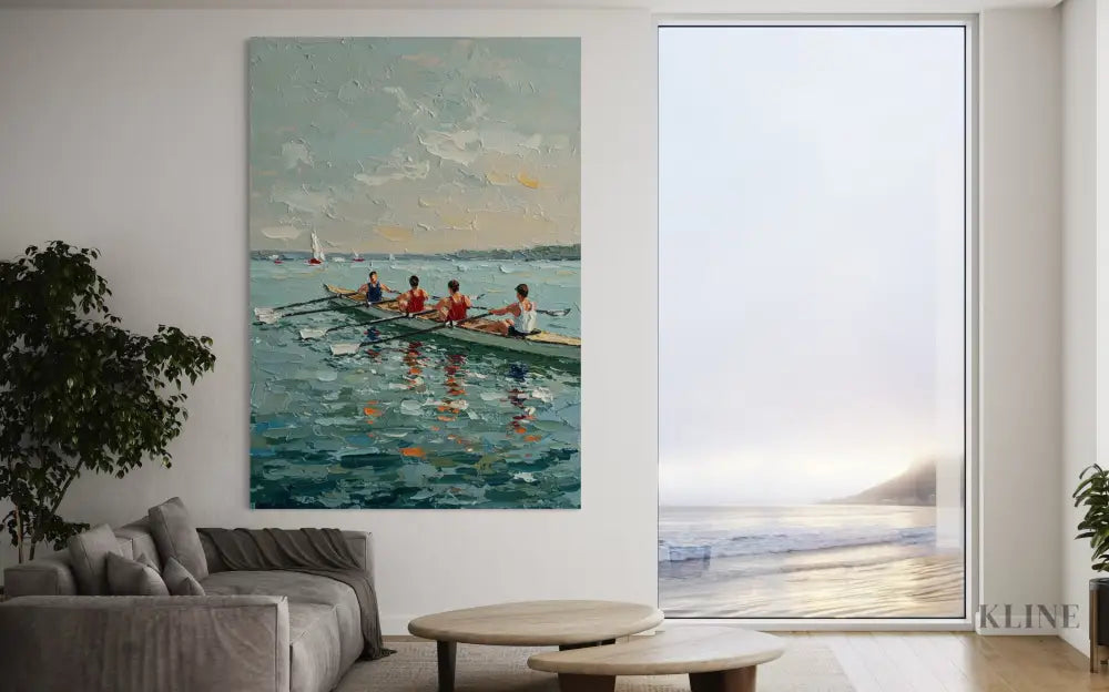 Blue Beyond the Boat - Hand Painting