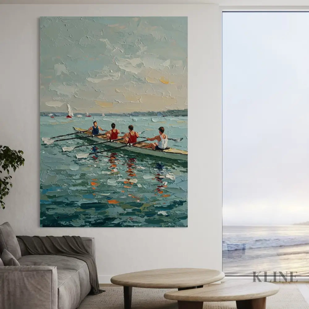 Blue Beyond the Boat - Hand Painting 