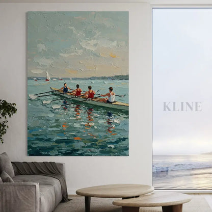 Blue Beyond the Boat - Hand Painting