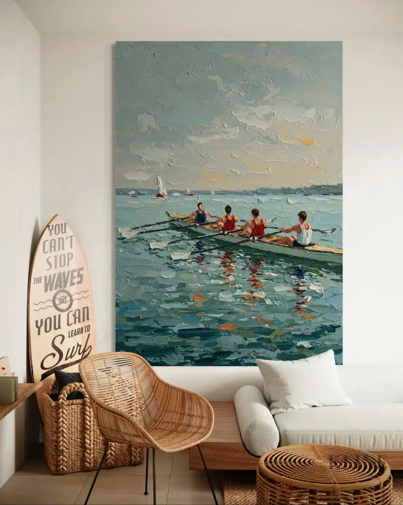 Blue Beyond the Boat - Hand Painting 