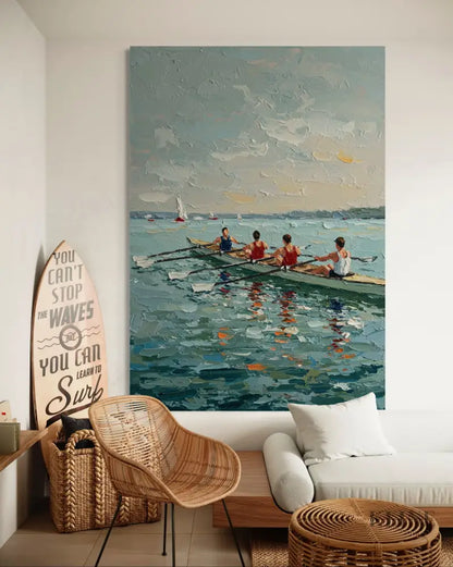 Blue Beyond the Boat - Hand Painting