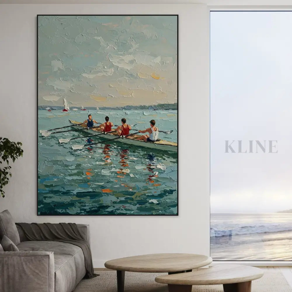 Blue Beyond the Boat - Hand Painting Boat Paintings