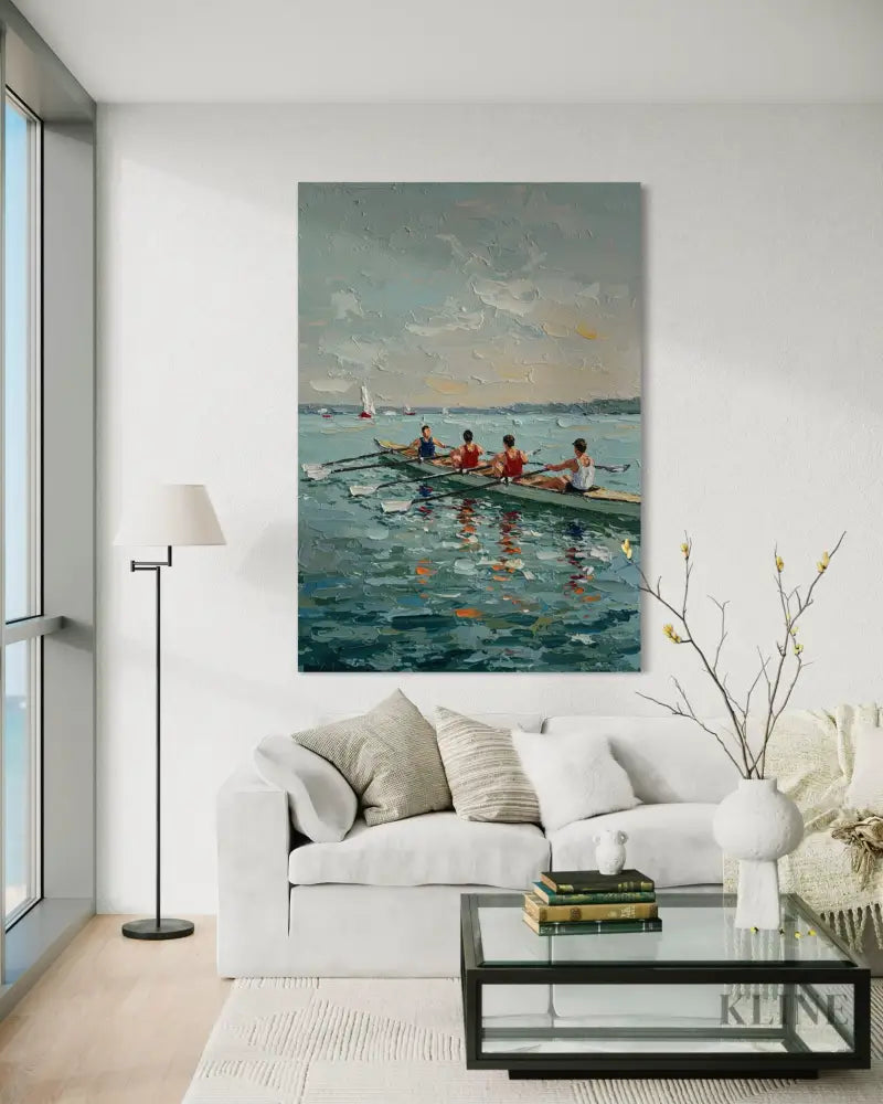 Blue Beyond the Boat - Hand Painting 