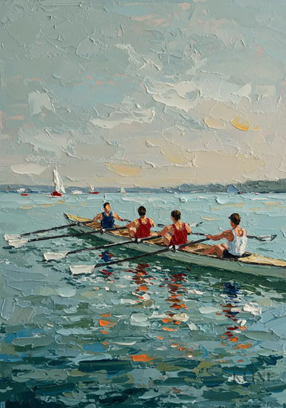Blue Beyond the Boat - Hand Painting