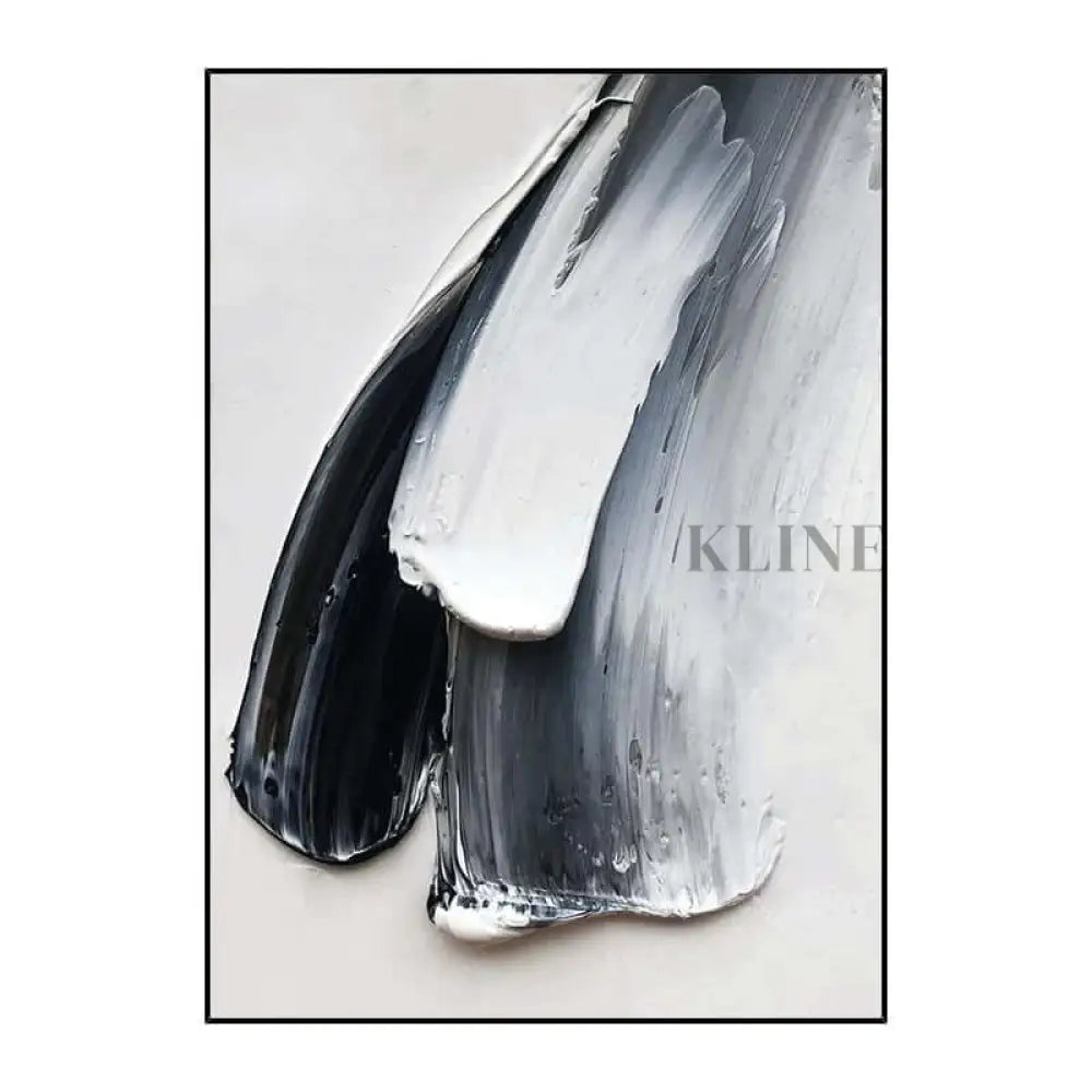 Blue Black and White Textured Painting - Hand Painting Arte de la pared de la lona