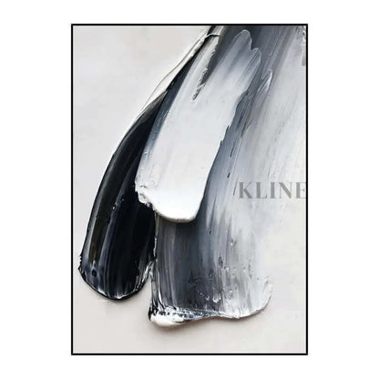 Blue Black and White Textured Painting - Hand Painting