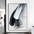 Blue Black and White Textured Painting - Hand Painting