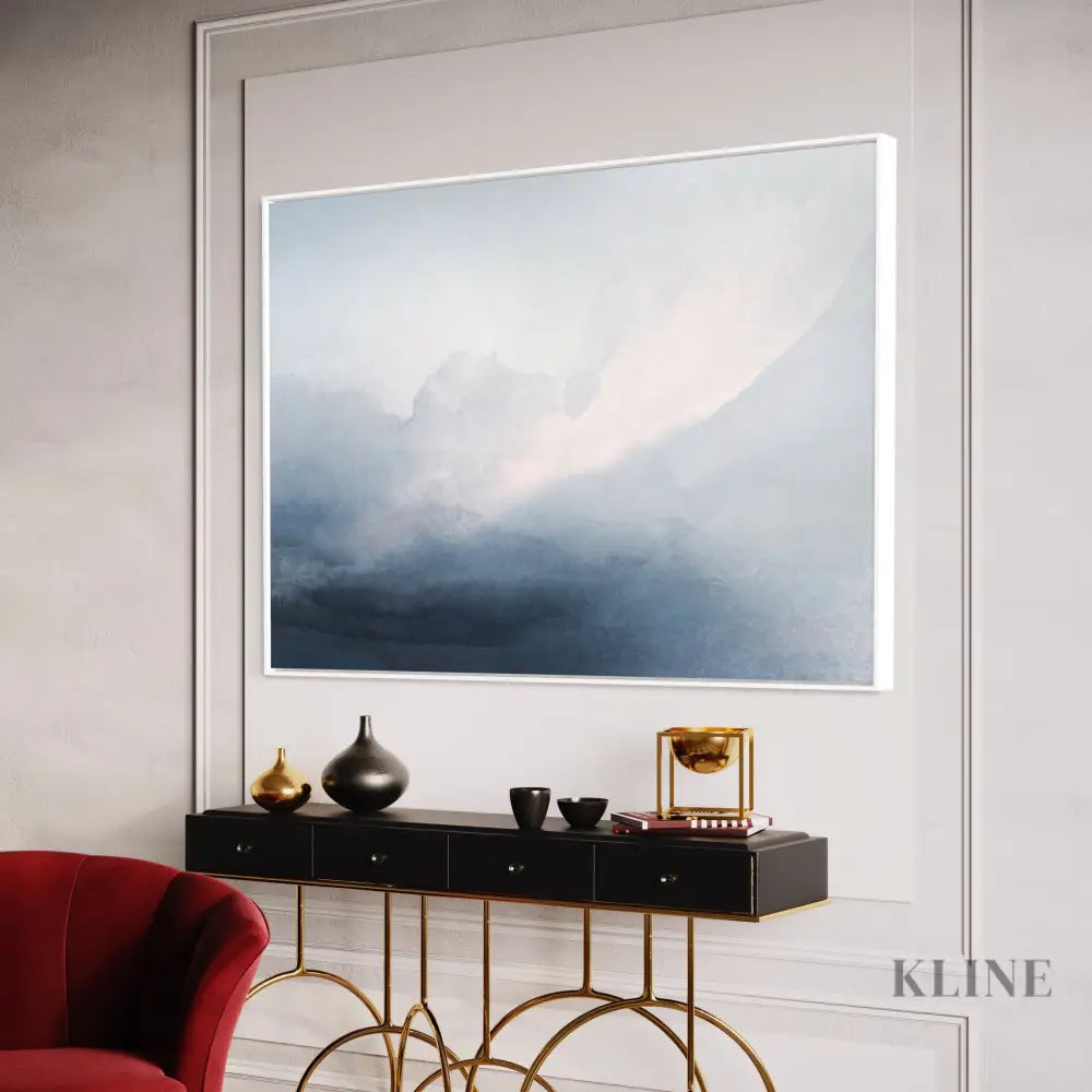 Blue Clouds - Hand Painting Horizontal Wall Art