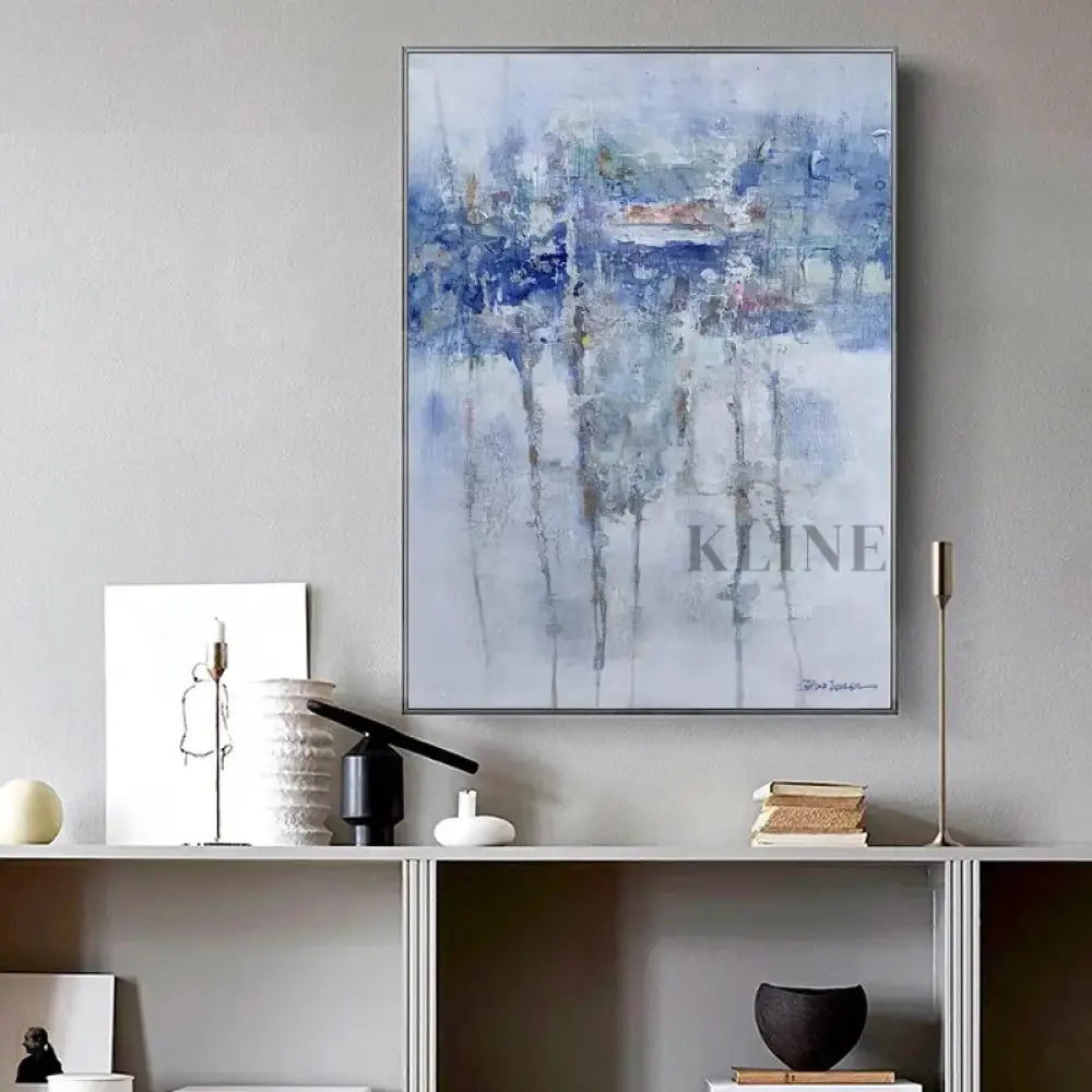 Blue Drips - Hand Painting Original Paintings for Sale
