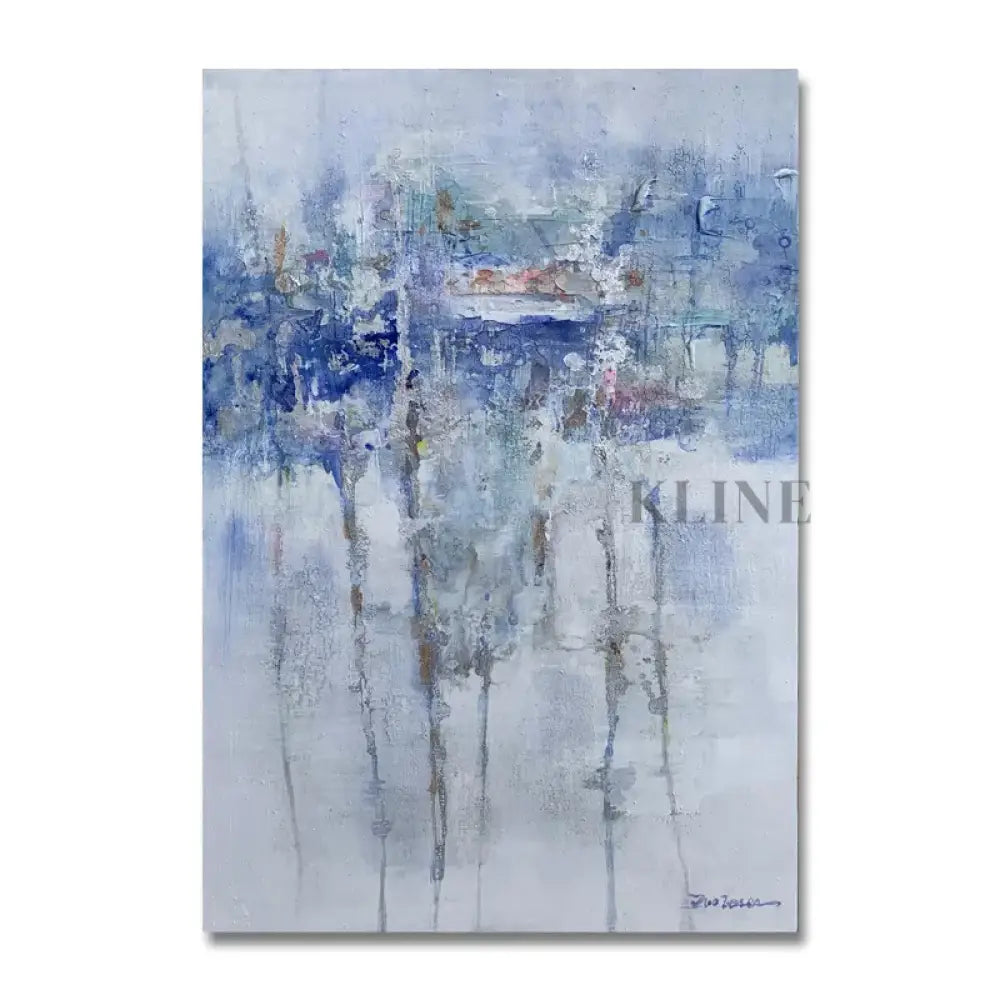 Blue Drips - Hand Painting