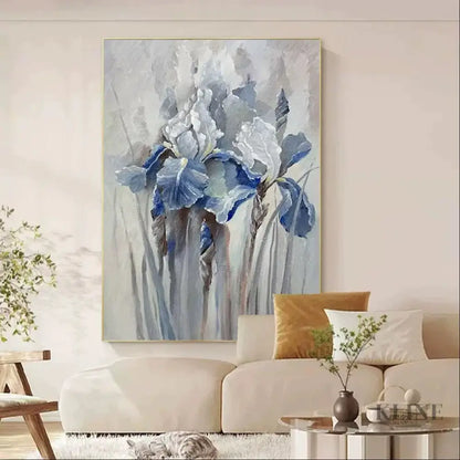 Blue Iris Harmony - Hand Painting