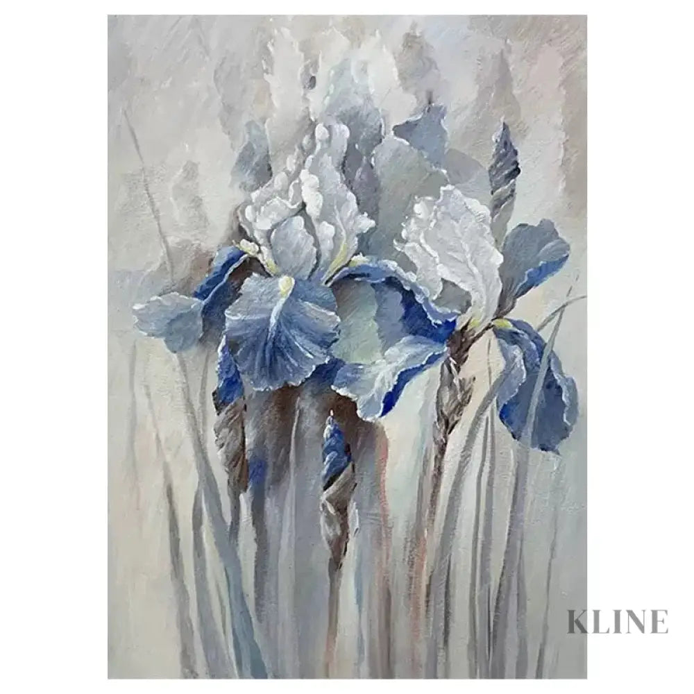 Blue Iris Harmony - Hand Painting